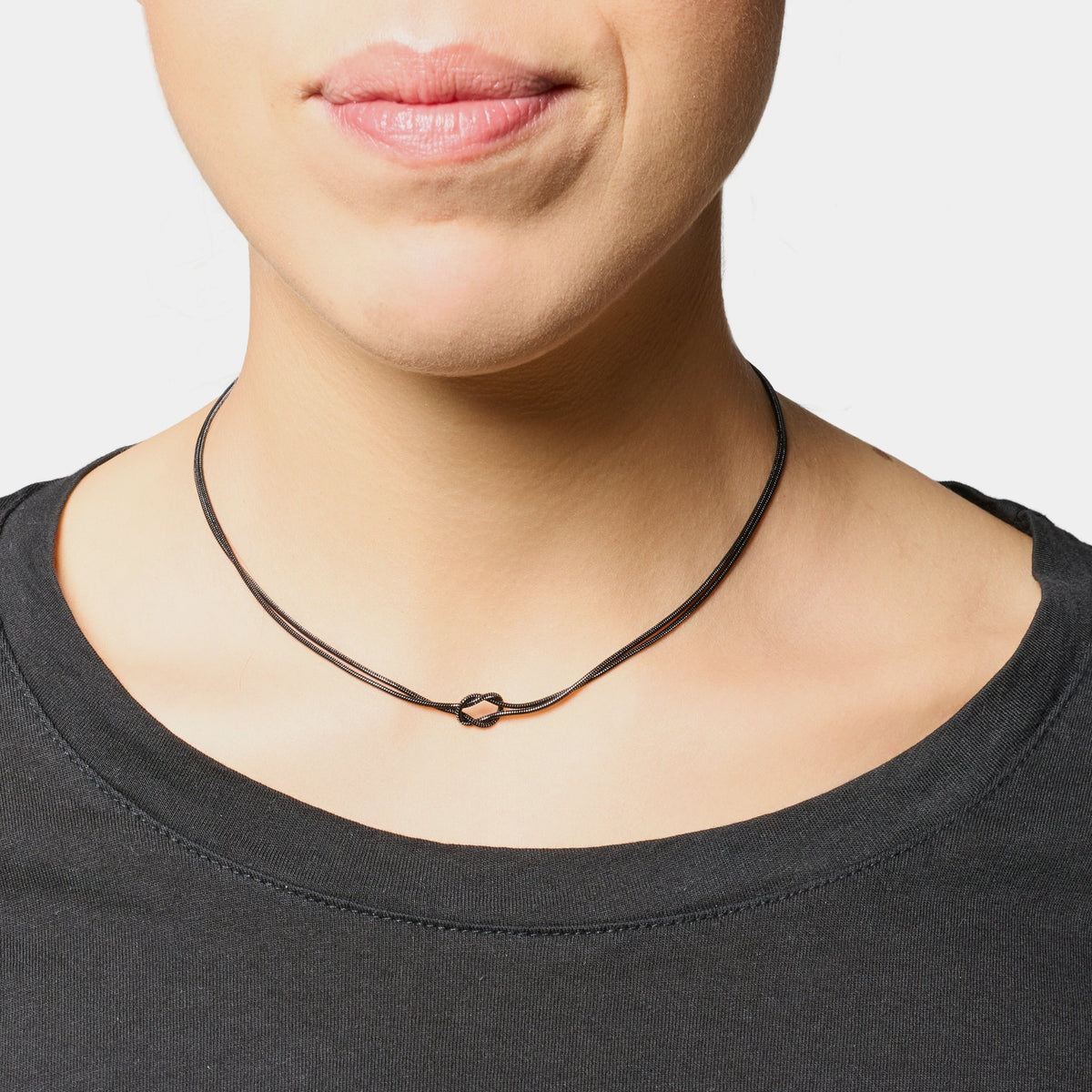 Soft infinite knot necklace in steel