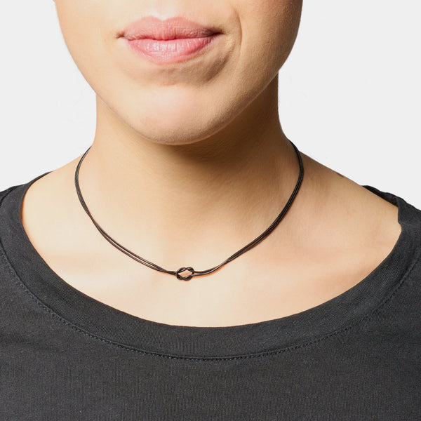 Soft infinite knot necklace in steel