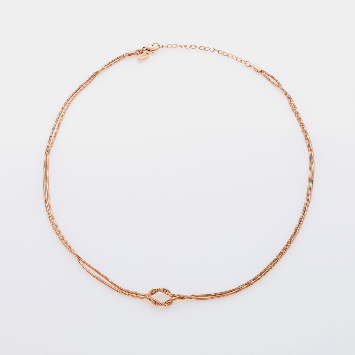 Soft infinite knot necklace in steel
