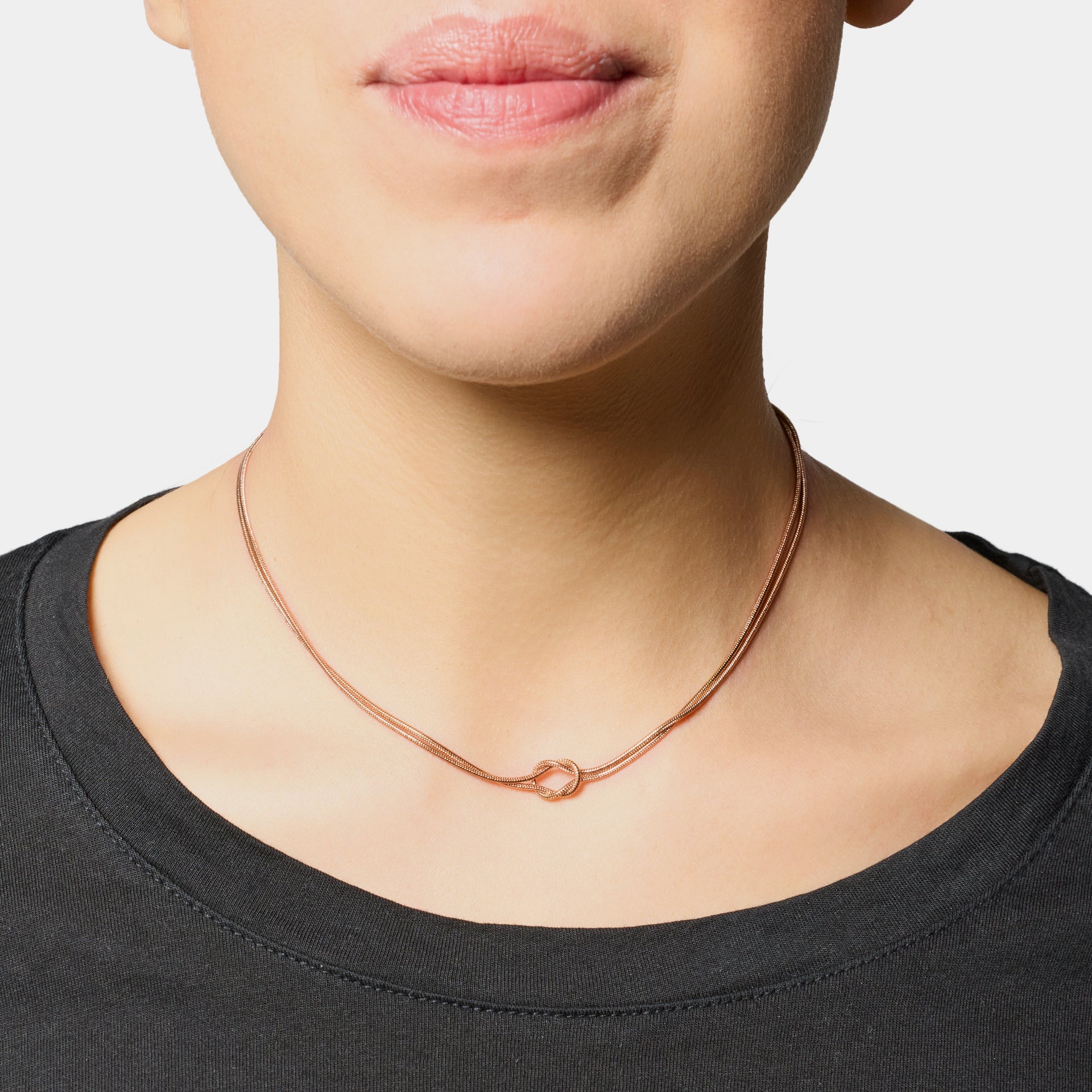 Soft infinite knot necklace in steel