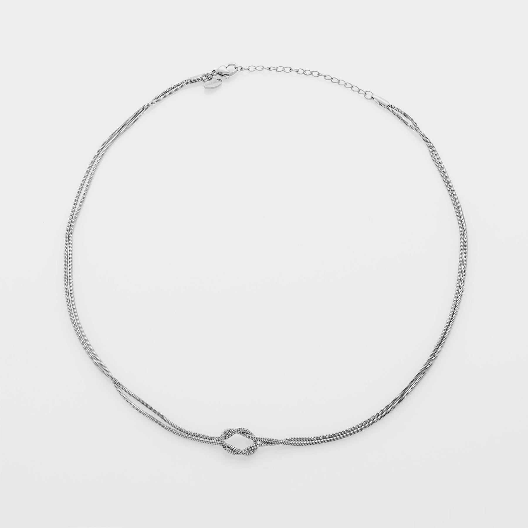 Soft infinite knot necklace in steel