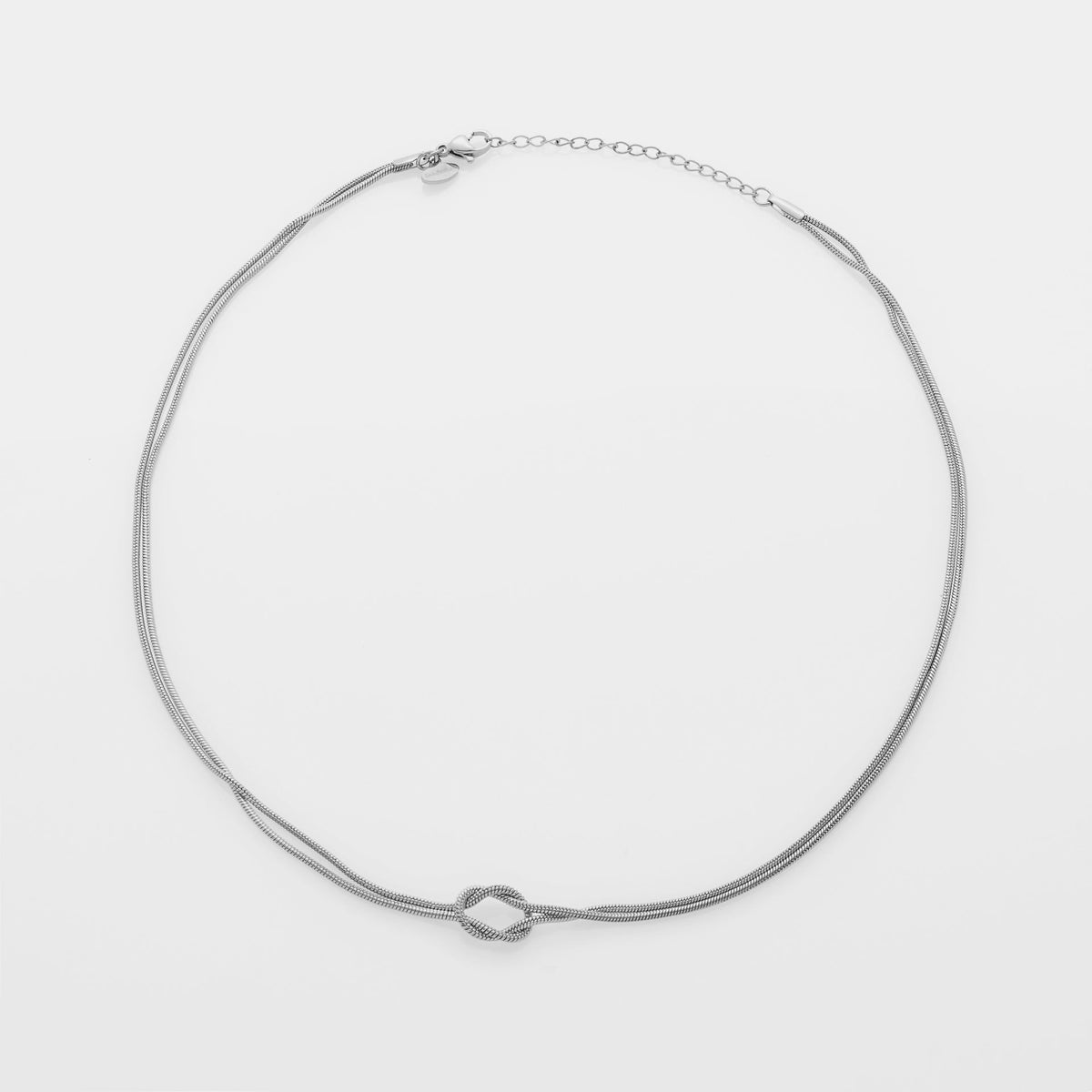 Soft infinite knot necklace in steel