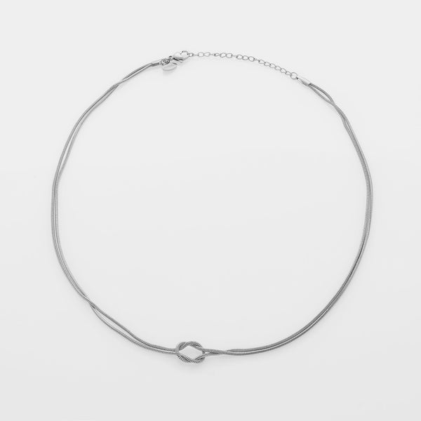 Soft infinite knot necklace in steel