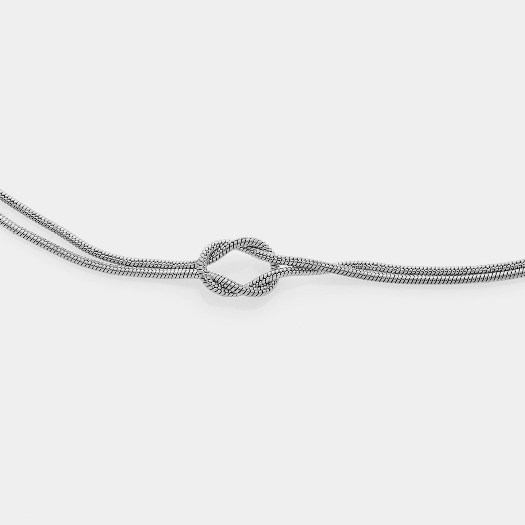 Soft infinite knot necklace in steel