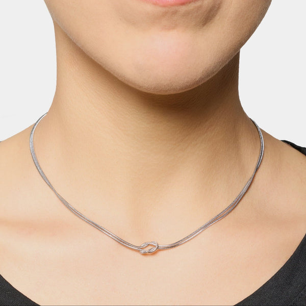 Soft infinite knot necklace in steel