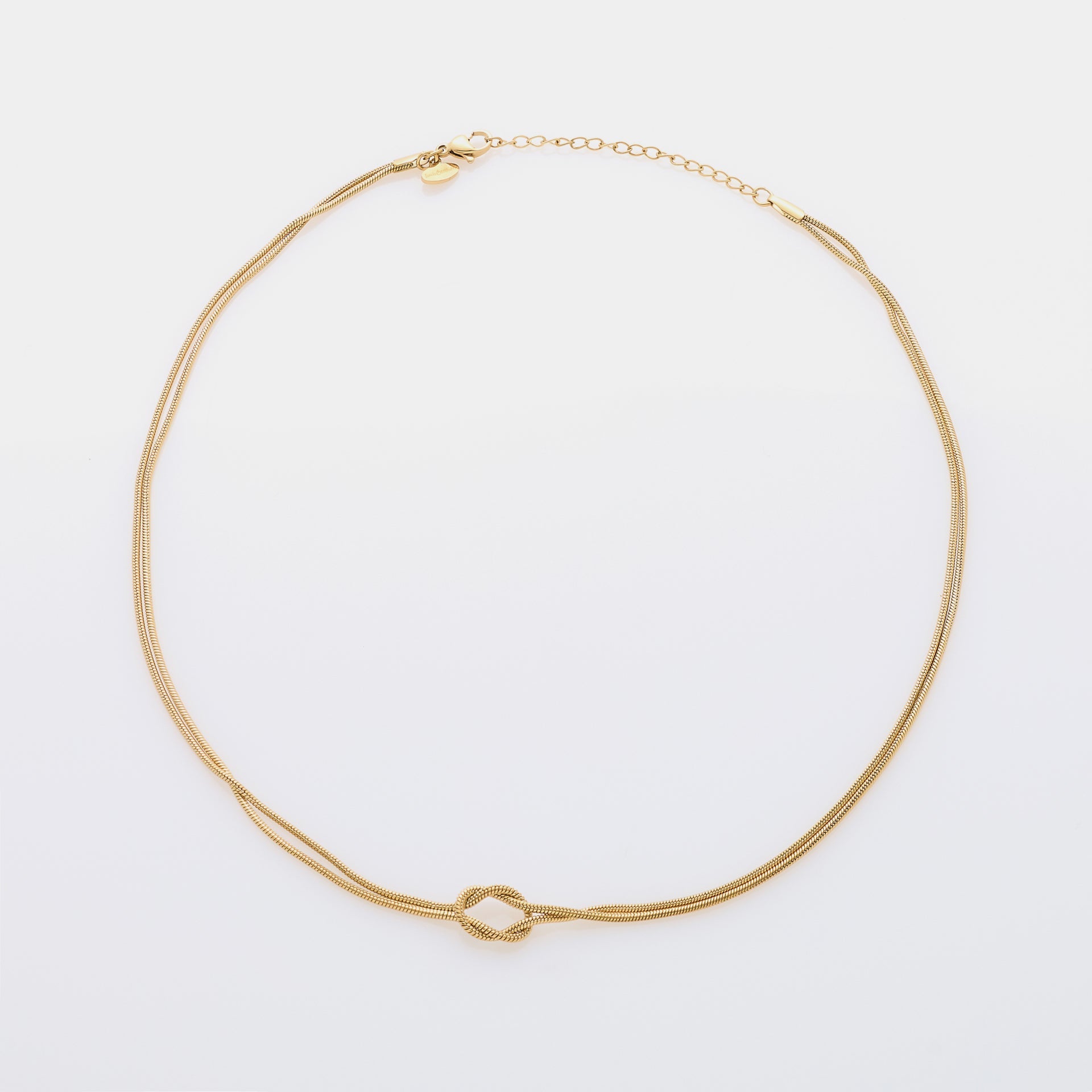 Soft infinite knot necklace in steel