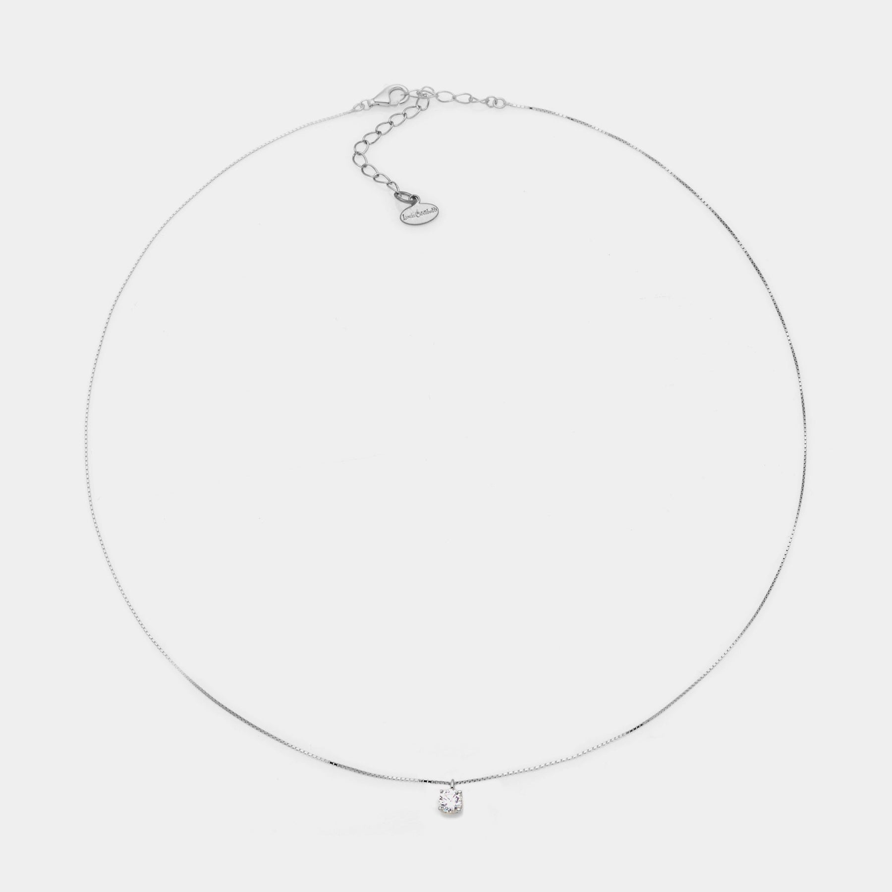 Rhodium-plated silver necklace with white zircon mm 40