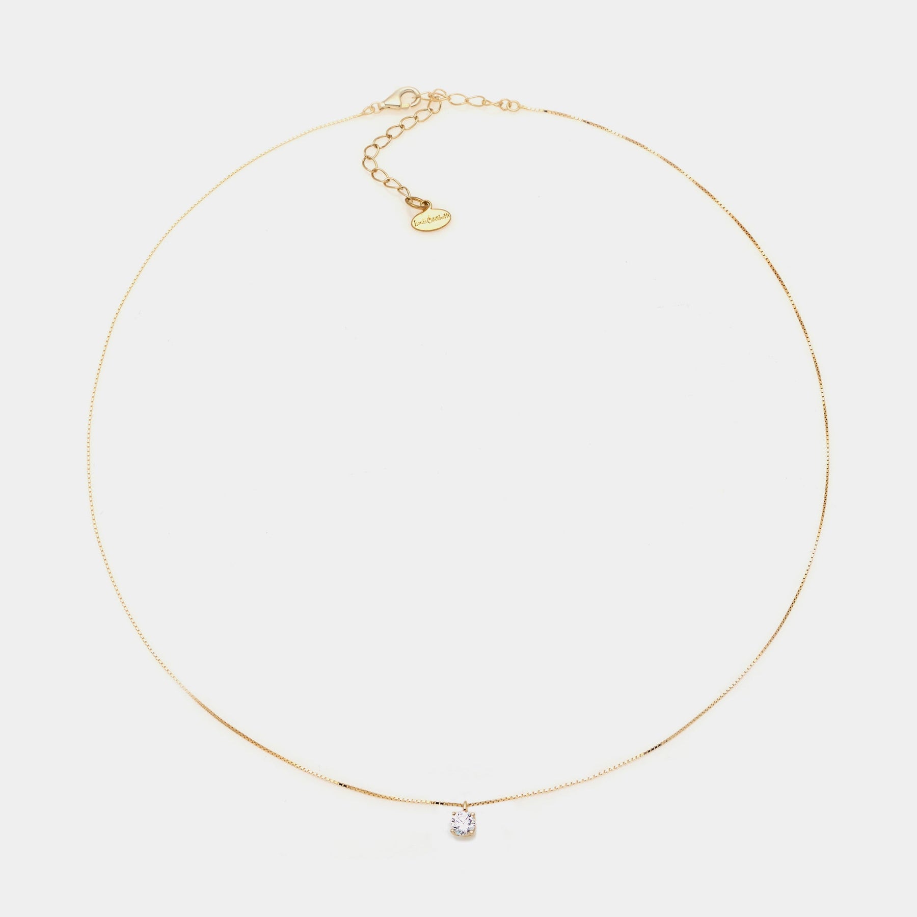 Gold-plated silver necklace with white zircon 40 mm