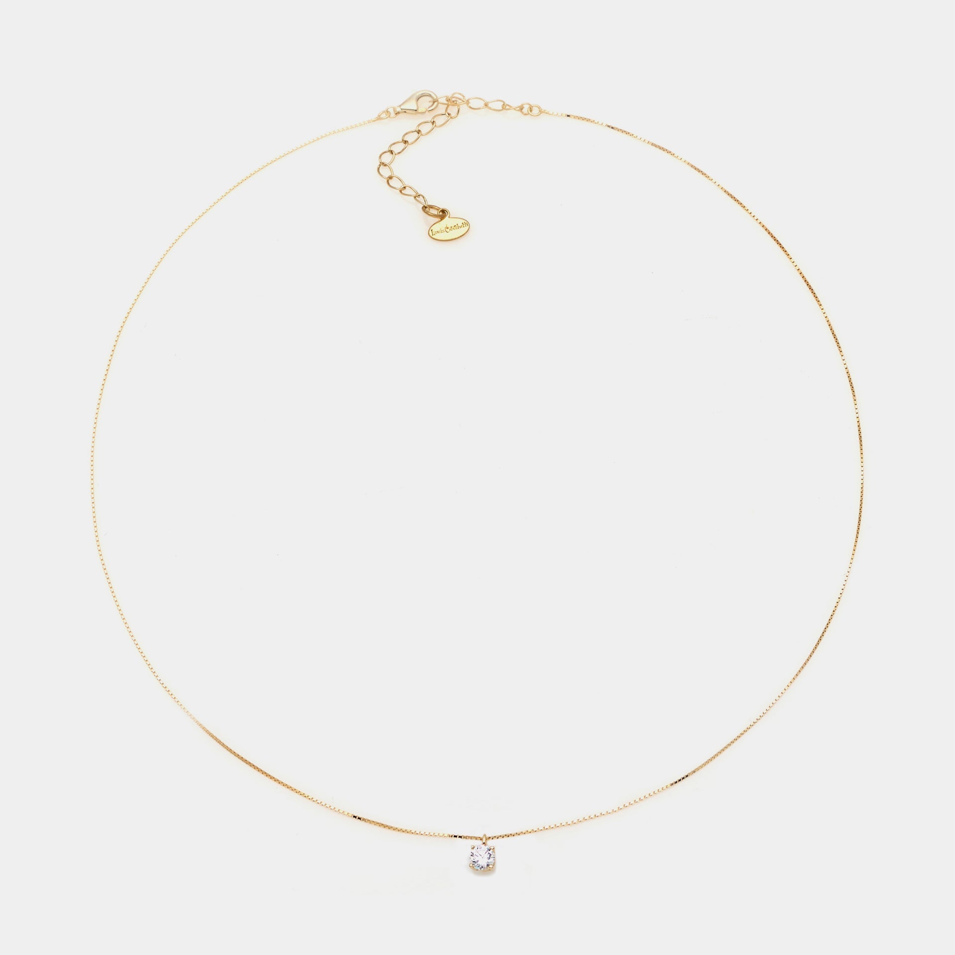 Gold-plated silver necklace with white zircon 40 mm