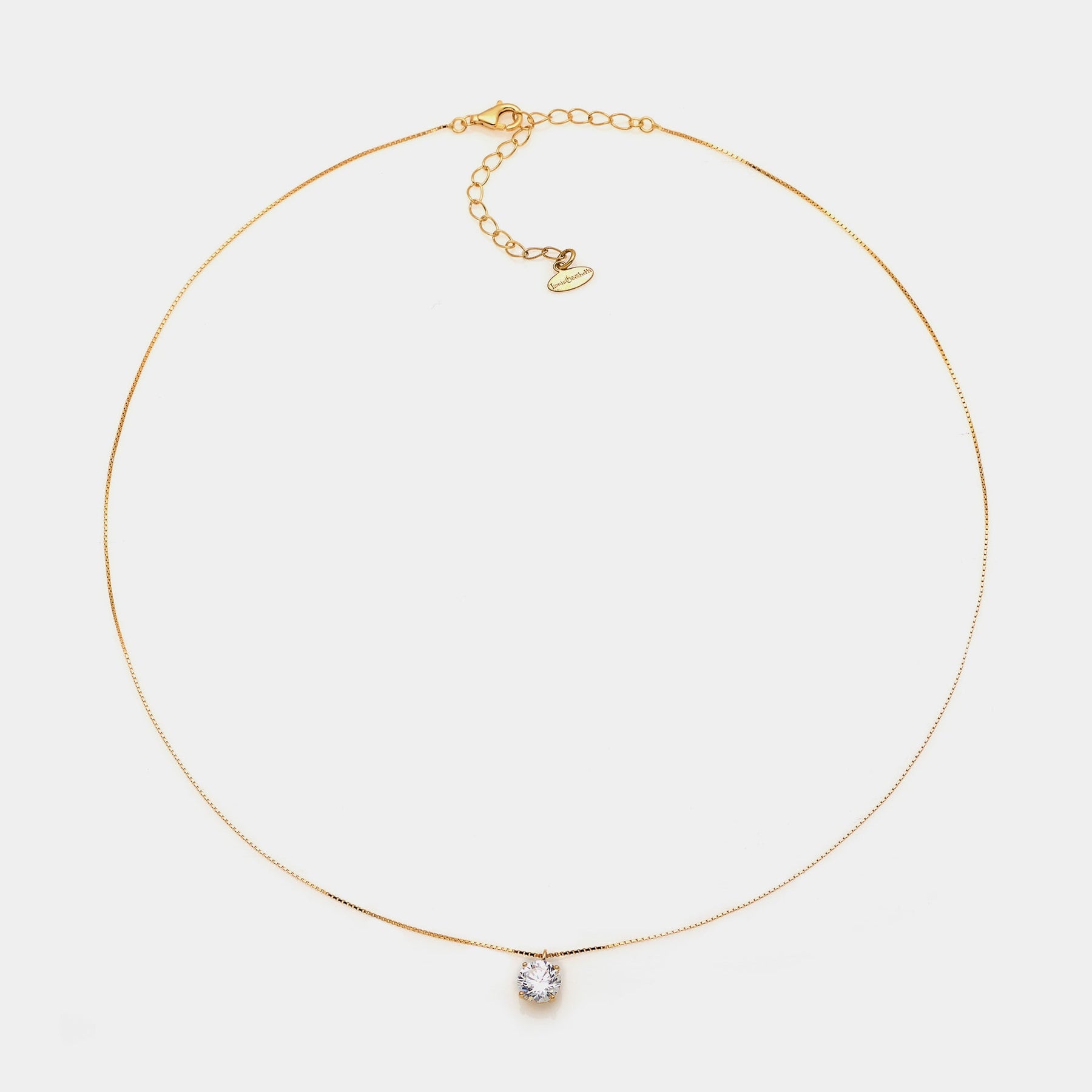 Gold-plated silver necklace with white zircon mm 60