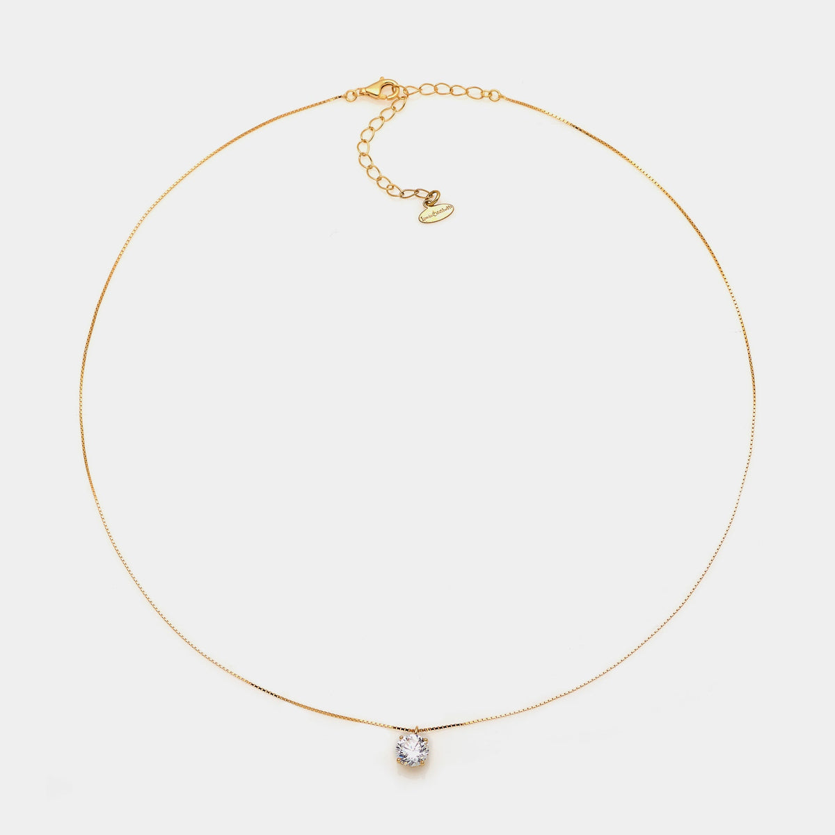 Gold-plated silver necklace with white zircon mm 60