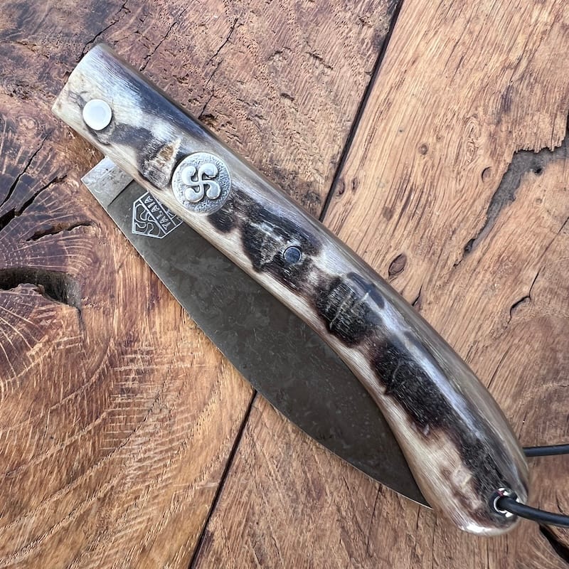 COUTEAU BASQUE PLIANT NAFARROA CARBONE MANECH ARGENT