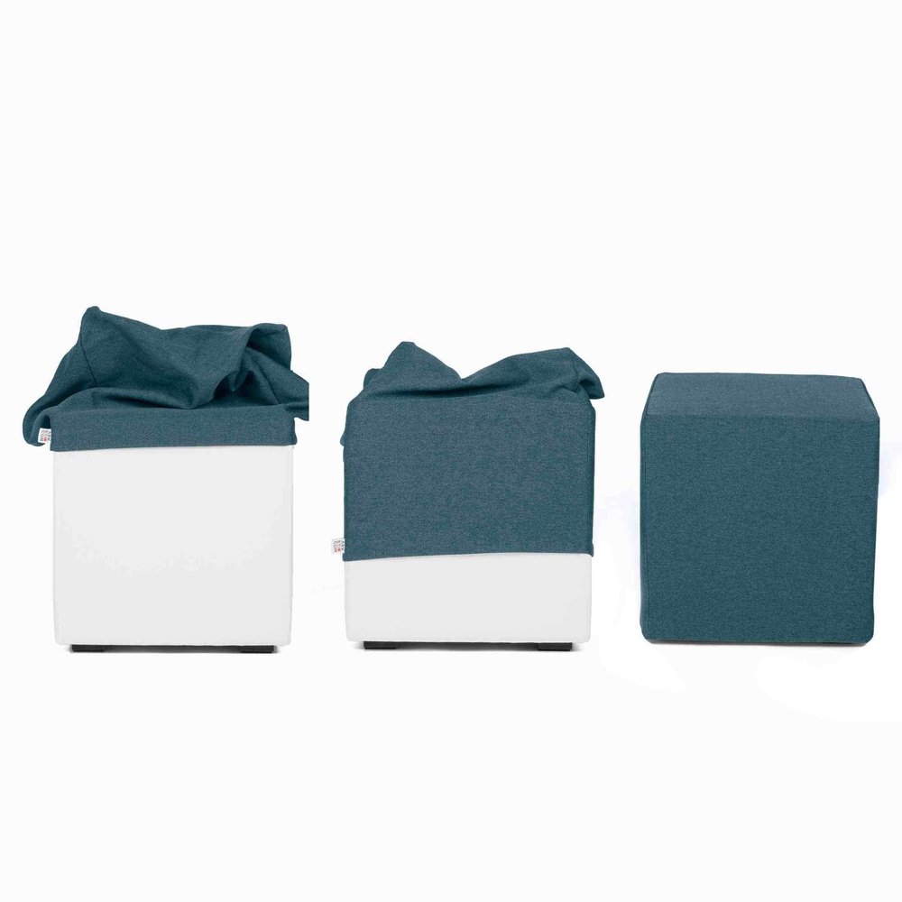 COPRI POUF 80, Fodera Copri Pouf a cappuccio in Cotone Poliestere 80x80