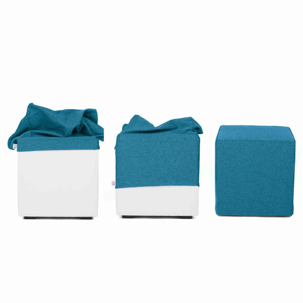 COPRI POUF 80, Fodera Copri Pouf a cappuccio in Cotone Poliestere 80x80