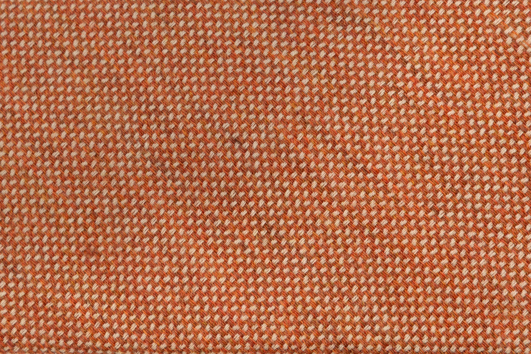 Orange tie with light embroidery pure wool