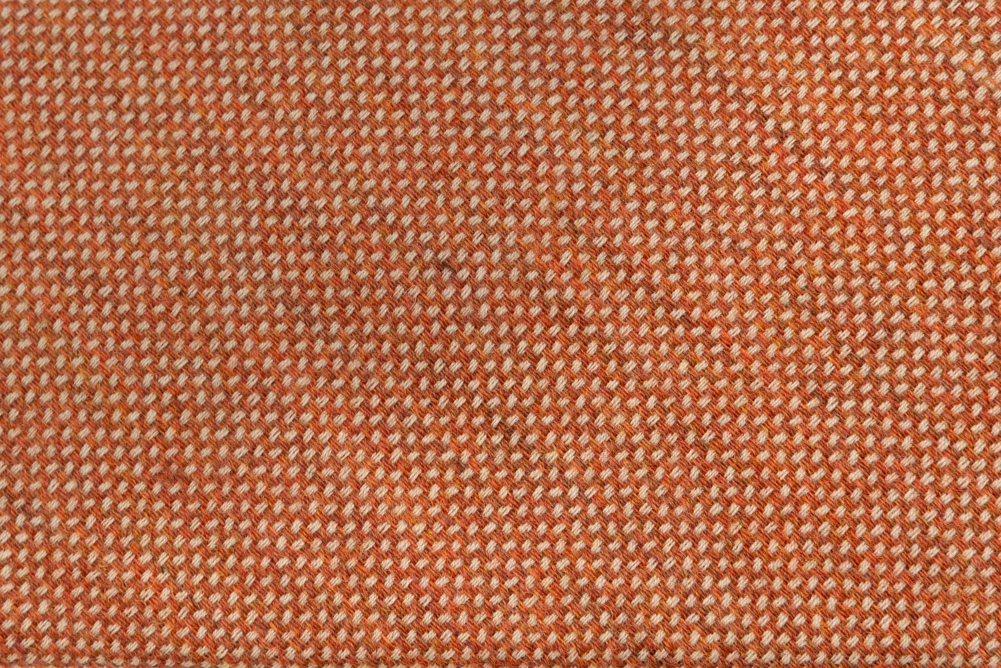 Orange tie with light embroidery pure wool