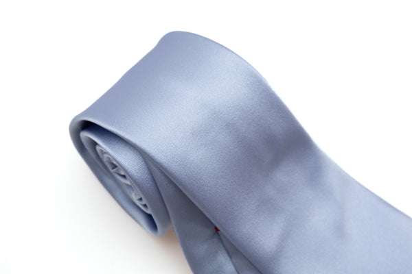 Shiny powder blue silk tie