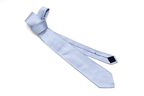 Shiny powder blue silk tie