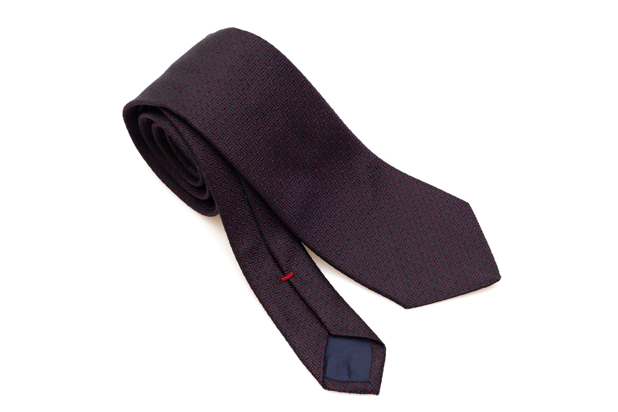 Corbata Bordada Azul y Roja en Seda Pura