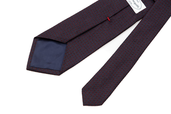 Corbata Bordada Azul y Roja en Seda Pura