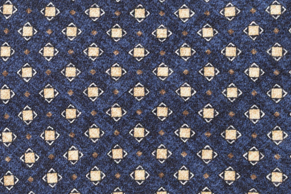 Light geometric patterned blue tie 100% silk