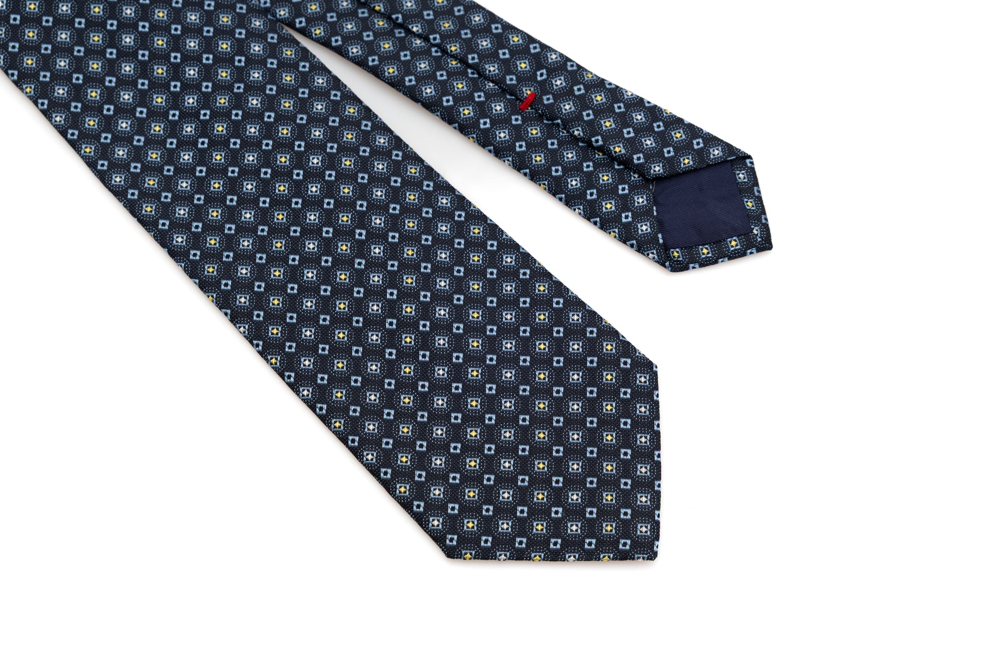 Cravatta blu in fantasia celeste 100% seta