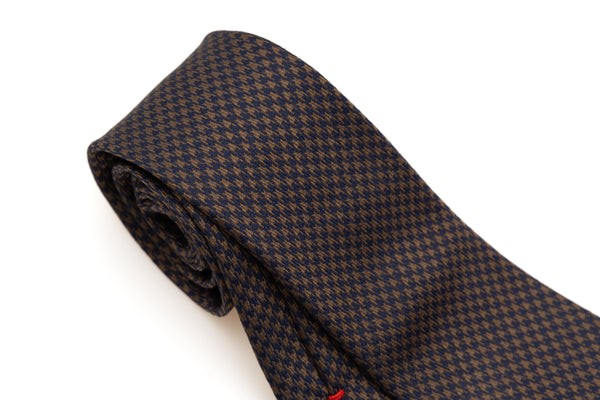 Blue and Brown Tie in Pure Silk