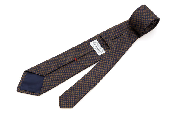 Blue and Brown Tie in Pure Silk