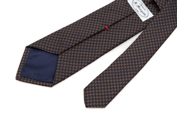 Blue and Brown Tie in Pure Silk