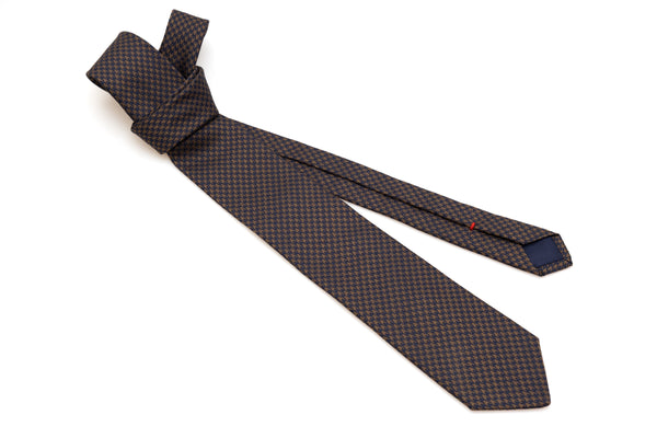 Blue and Brown Tie in Pure Silk
