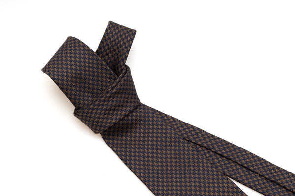 Blue and Brown Tie in Pure Silk