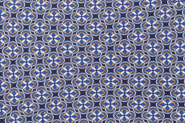 Light geometric patterned blue tie in pure silk