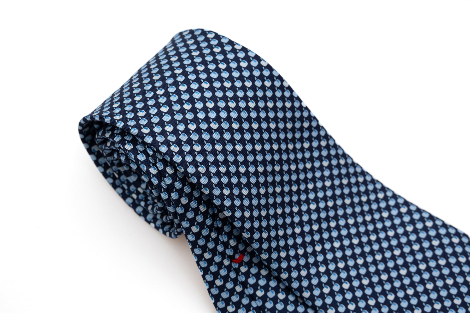 Blue tie with apples pure silk