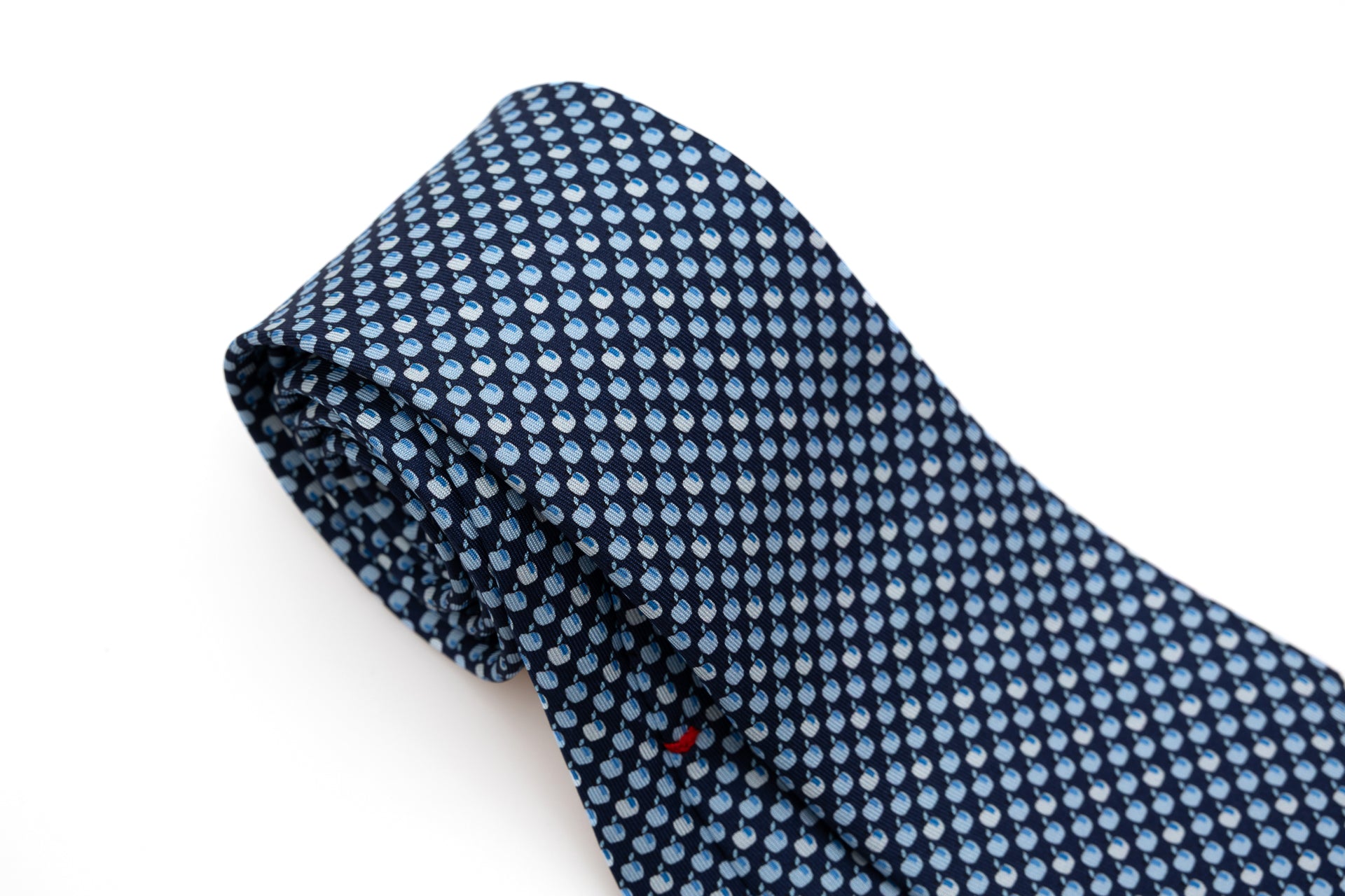Blue tie with apples pure silk