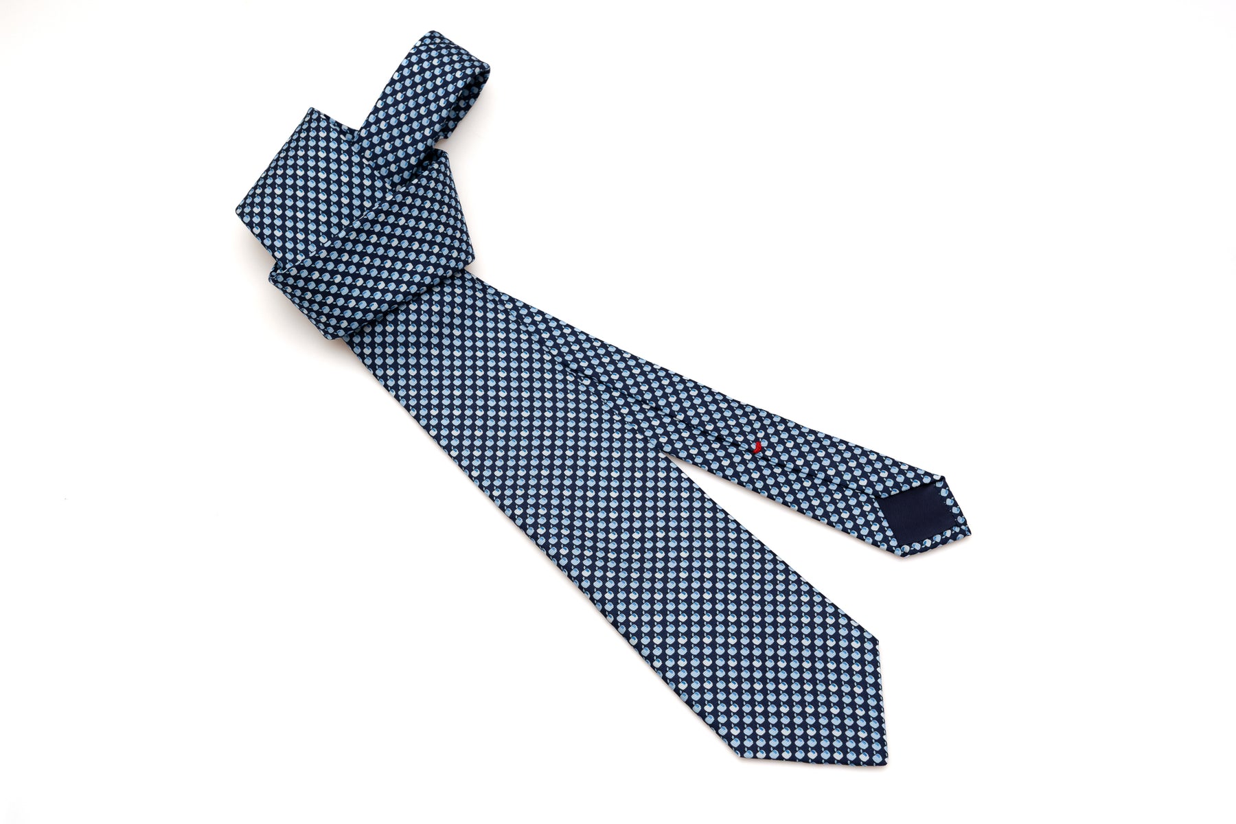 Blue tie with apples pure silk