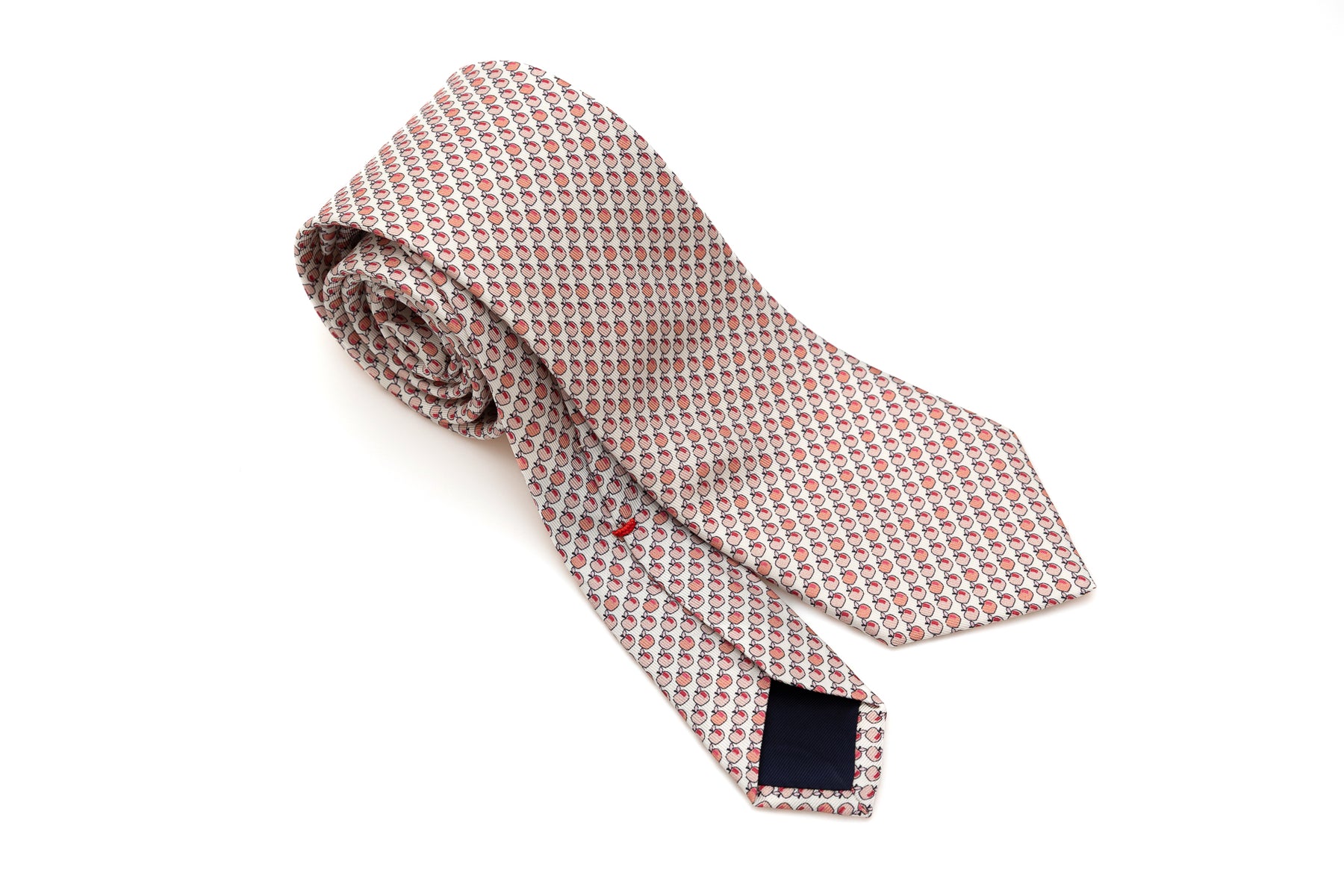 Light tie with apples pure silk