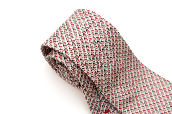 Light tie with apples pure silk