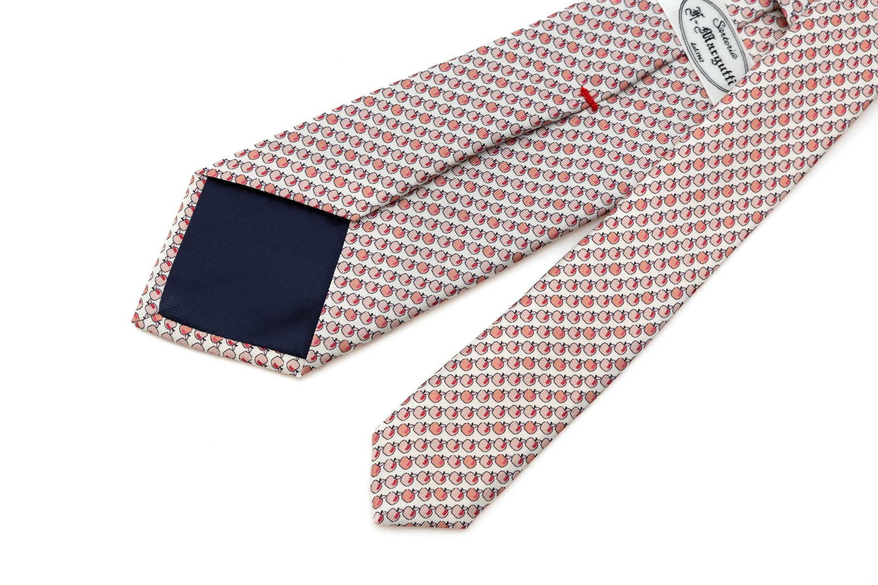 Light tie with apples pure silk