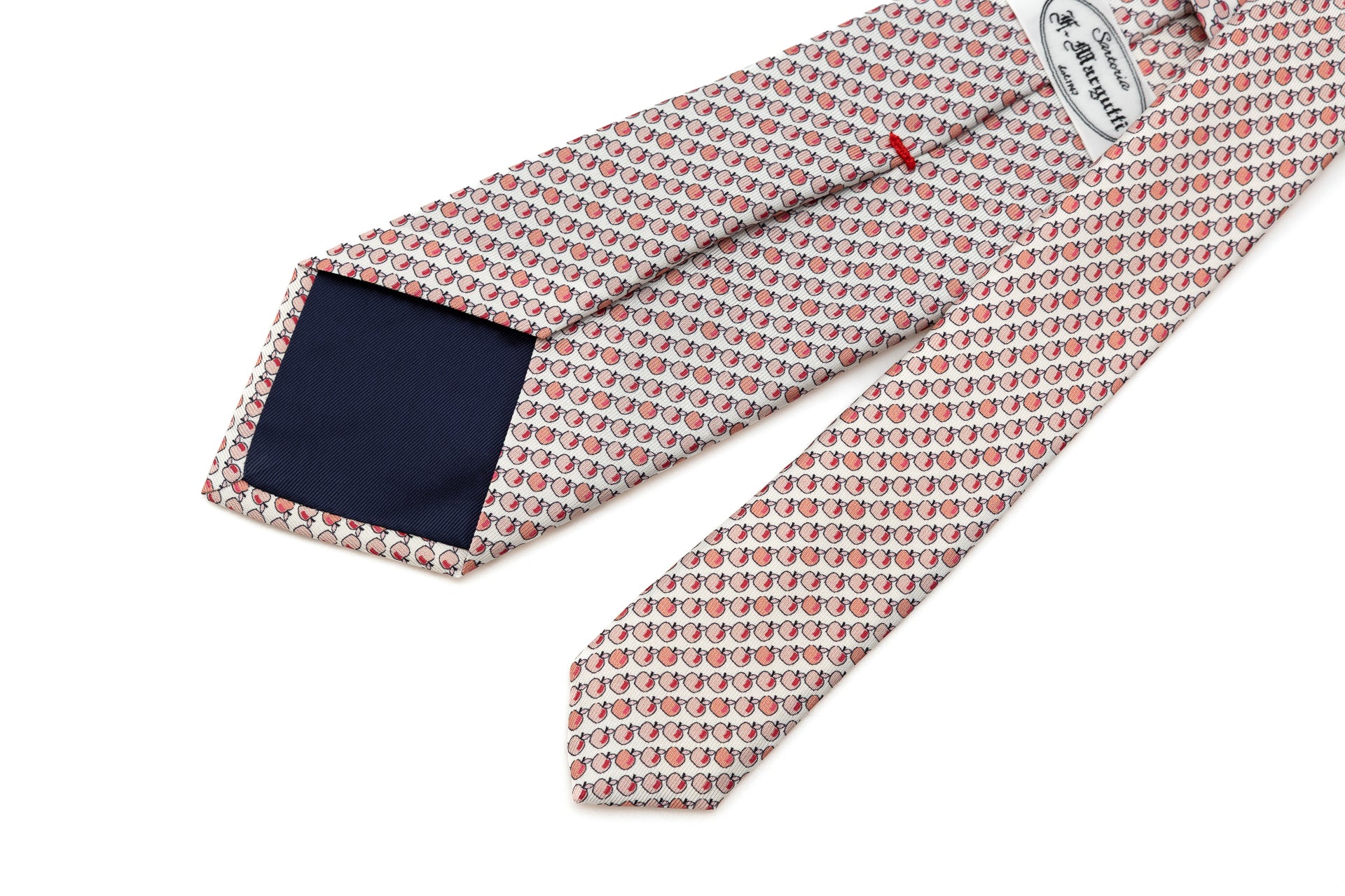 Light tie with apples pure silk