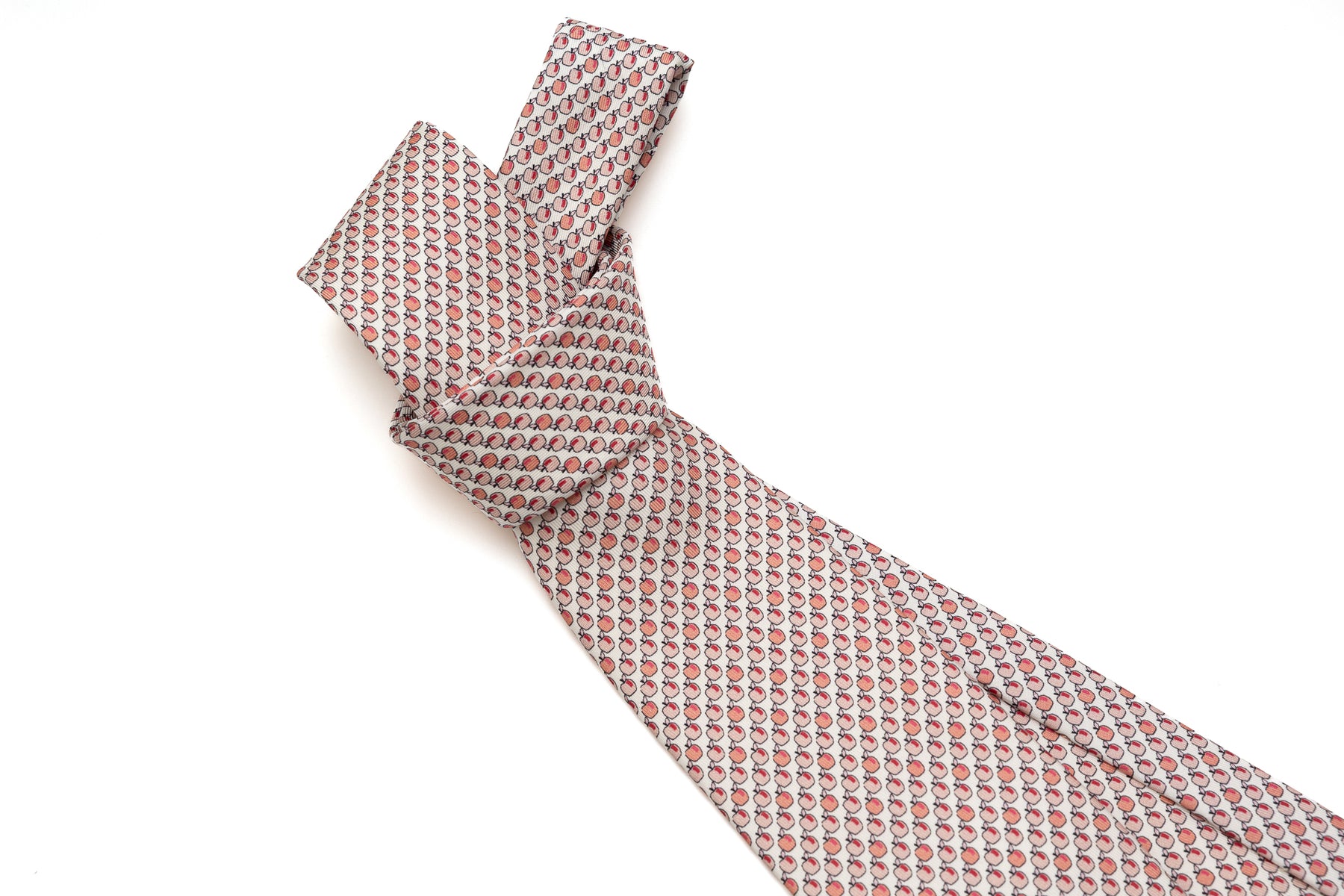 Light tie with apples pure silk