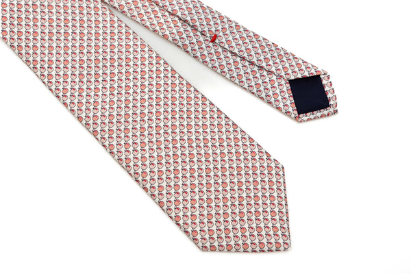 Light tie with apples pure silk