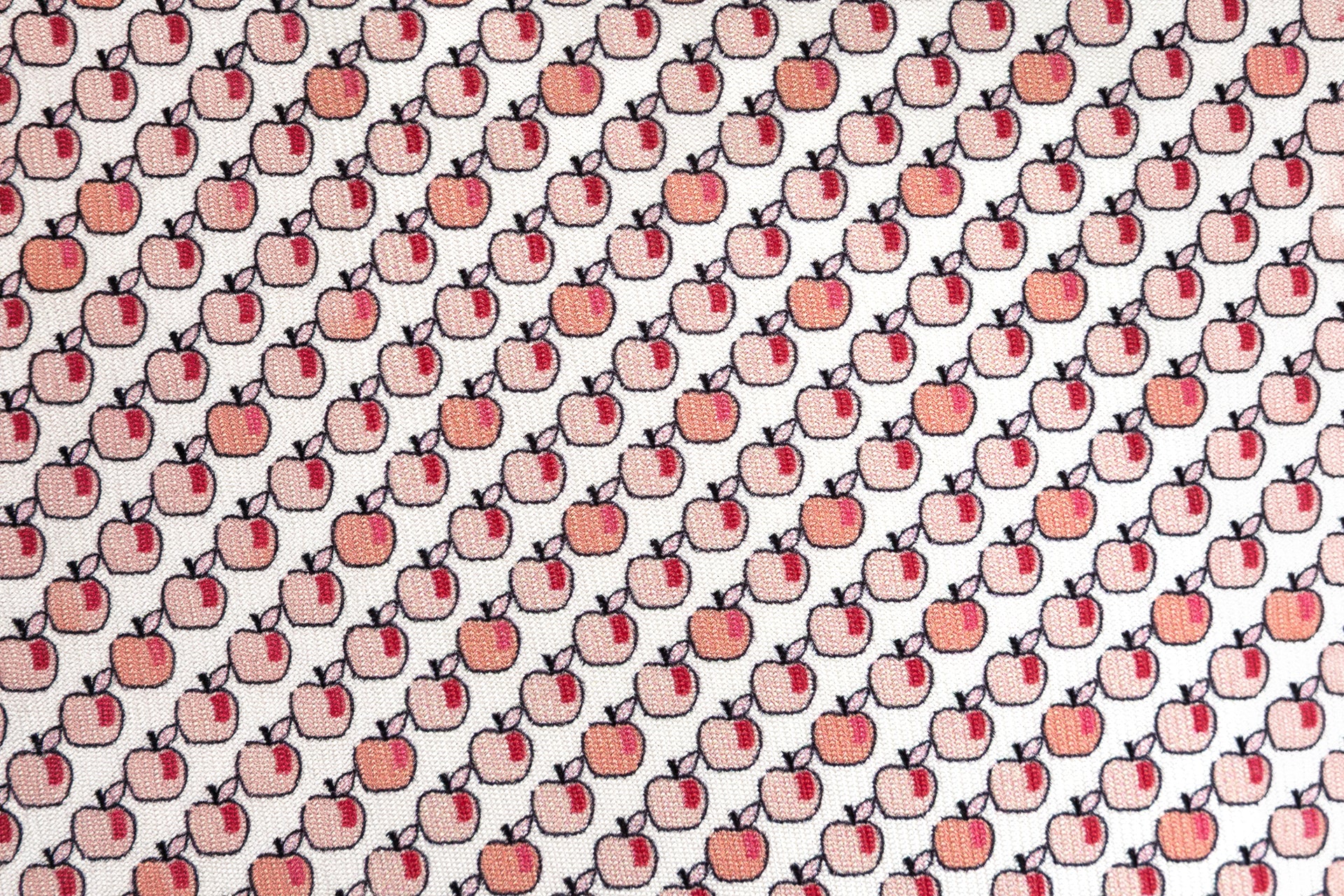 Light tie with apples pure silk