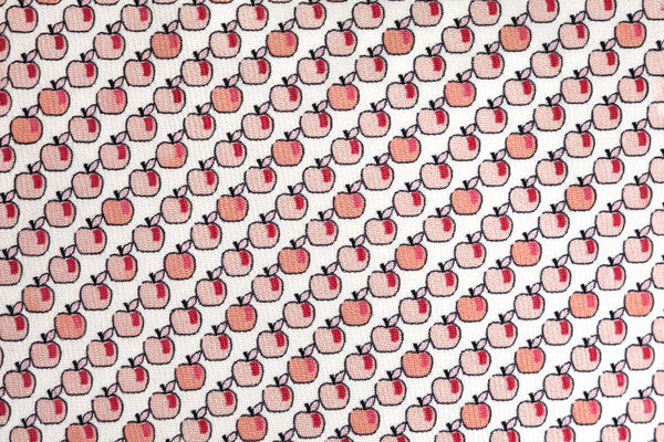 Light tie with apples pure silk