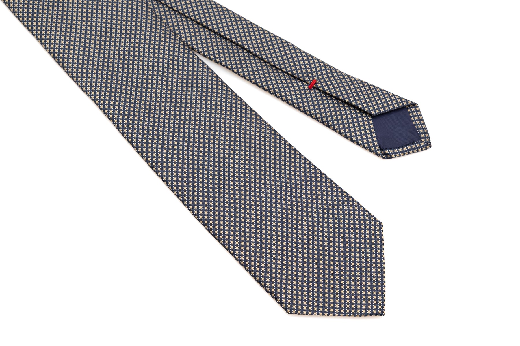 Plava kravata s izvezenim žutim točkicama