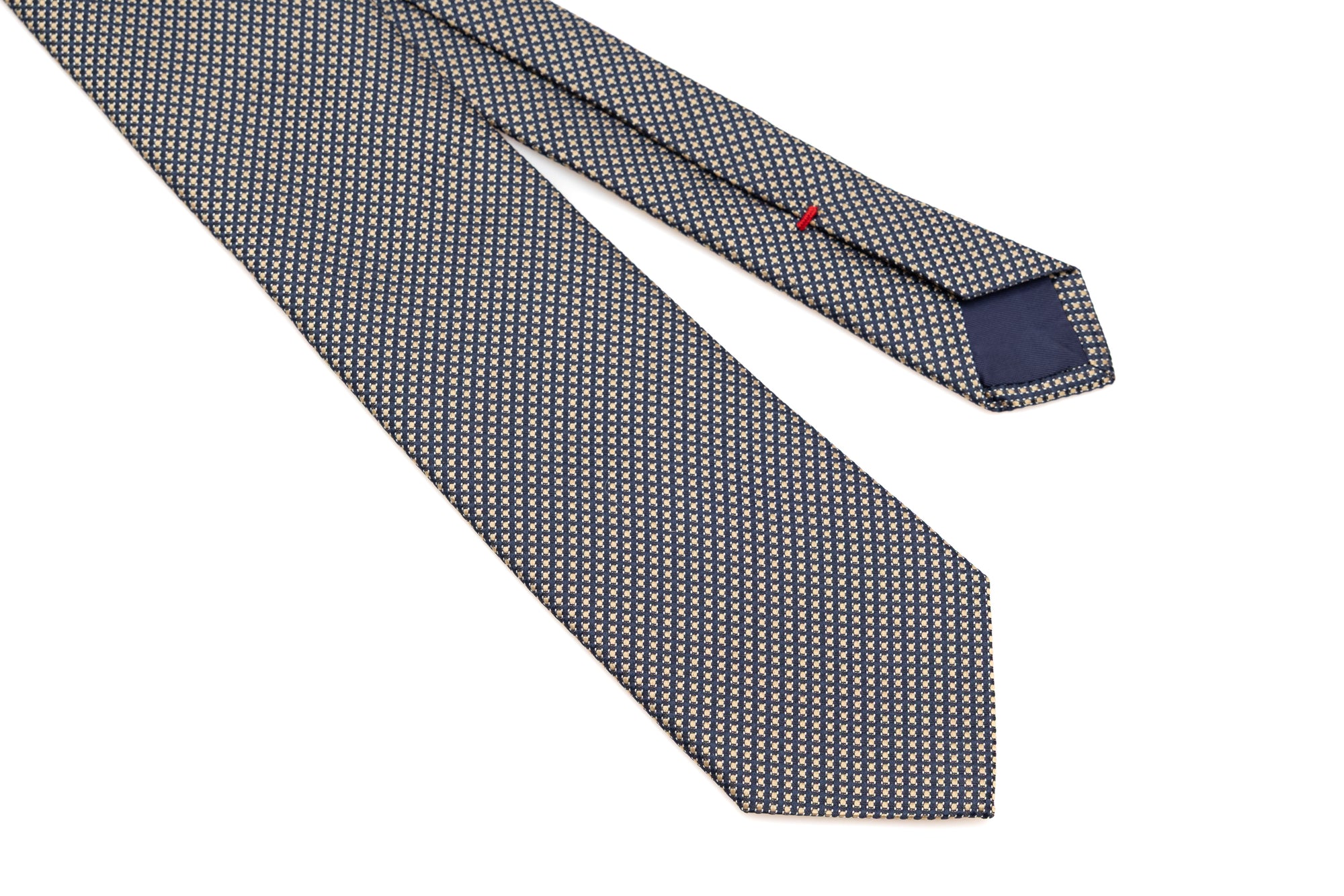 Plava kravata s izvezenim žutim točkicama