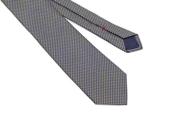 Plava kravata s izvezenim žutim točkicama