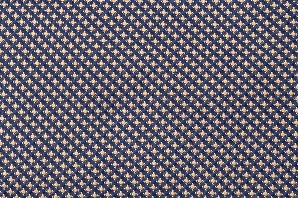 Blue tie with embroidered yellow polka dots