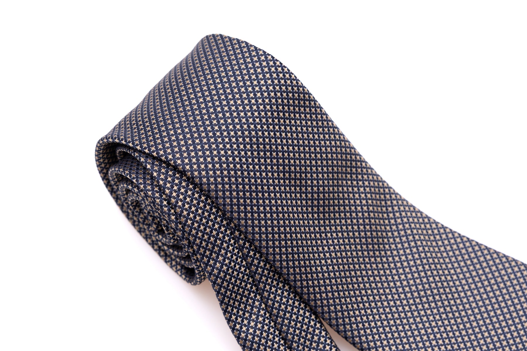 Plava kravata s izvezenim žutim točkicama