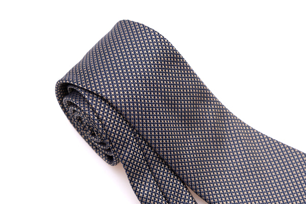 Plava kravata s izvezenim žutim točkicama