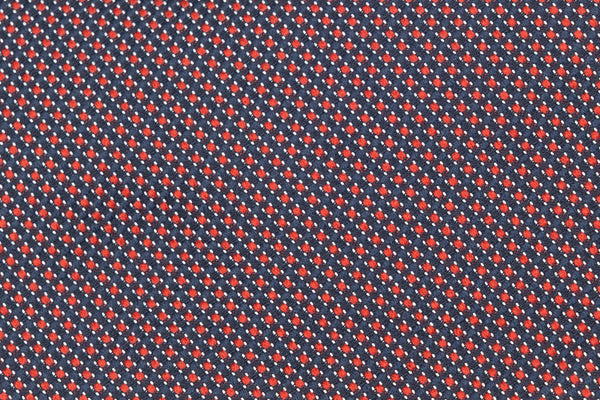 Corbata de fondo azul con lunares rojos bordados de seda pura
